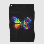 Vlinder regenboog bloem golfhanddoek (Voorkant)