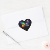 Vlinder regenboog bloem hart sticker (Envelop)