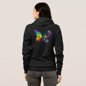 Vlinder regenboog bloem hoodie (Achterkant volledig)