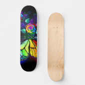 Vlinder regenboog bloem persoonlijk skateboard (Voorkant)