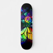 Vlinder regenboog bloem persoonlijk skateboard (Voorkant)