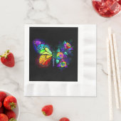 Vlinder regenboog bloem servet (Insitu)