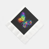 Vlinder regenboog bloem servet (Hoek)