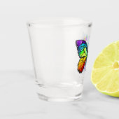 Vlinder regenboog bloem shot glas (Links)