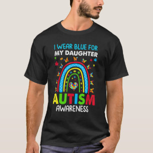 Vlinder Regenboog Ik Draag Blauw Voor Mijn Dochter T-shirt