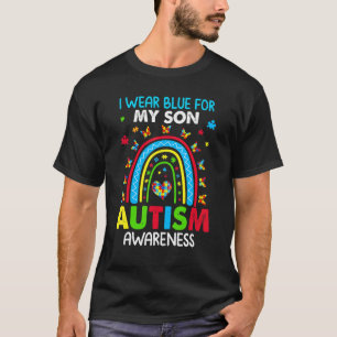 Vlinder Regenboog Ik Draag Blauw Voor Mijn Zoon Au T-shirt