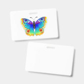 Vlinder Regenboog Pauwenoog Badge (Voor- en achterkant)