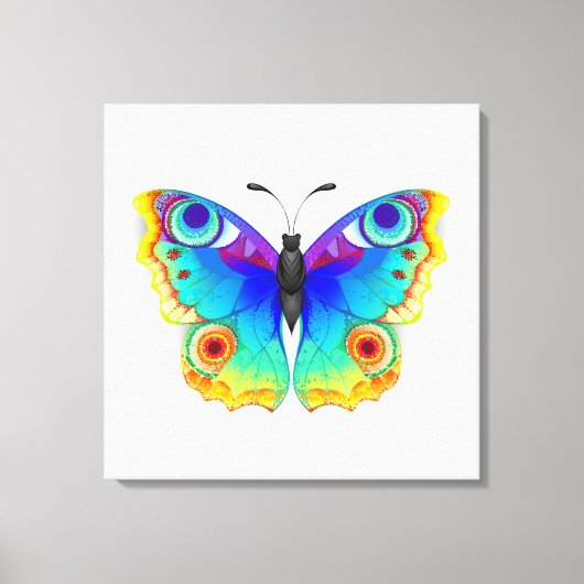 Vlinder Regenboog Pauwenoog Canvas Afdruk (Voorkant)