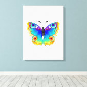 Vlinder Regenboog Pauwenoog Canvas Afdruk (Insitu (Houten vloer))