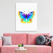 Vlinder Regenboog Pauwenoog Canvas Afdruk (Insitu (Woonkamer))