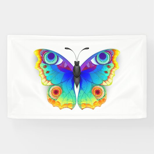 Vlinder Regenboog Pauwenoog Spandoek (Horizontaal)