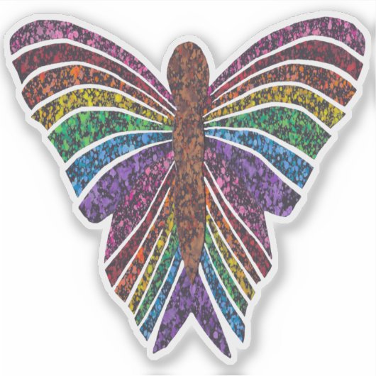 Vlinder Regenboog - Sticker (Voorkant)