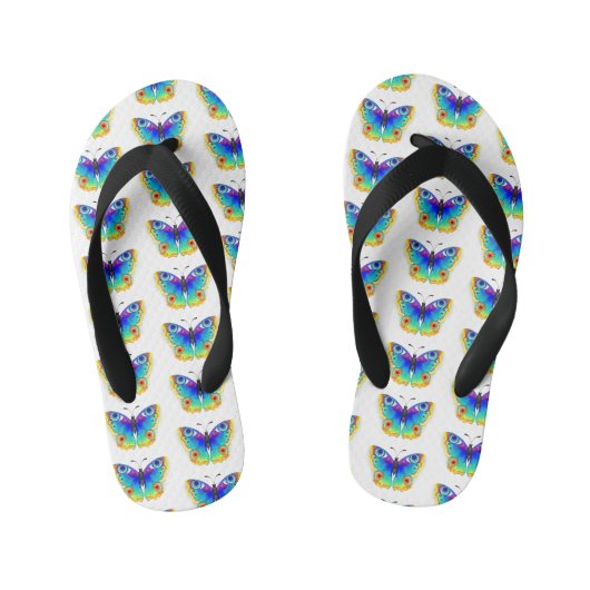 Vlinder Regenboog Vlinderoog Kinder Teenslippers (Voetbed)
