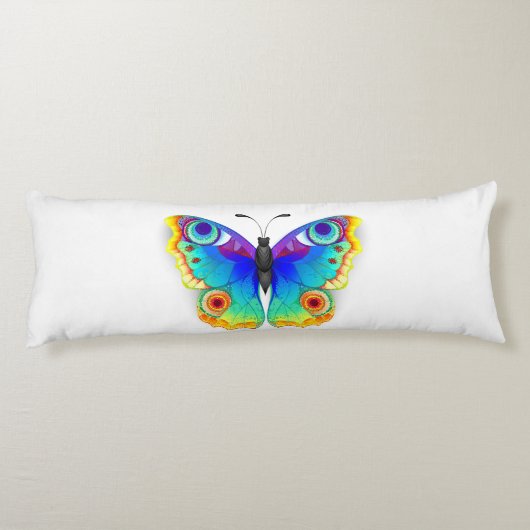 Vlinder Regenboog Vlinderoog Lichaamskussen (Achterkant)
