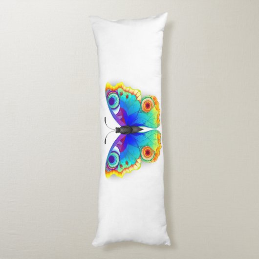 Vlinder Regenboog Vlinderoog Lichaamskussen (Achterkant (Verticaal))