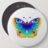 Vlinder Regenboog Vlinderoog Ronde Button 6,0 Cm (Voorkant /achterkant)