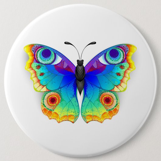 Vlinder Regenboog Vlinderoog Ronde Button 6,0 Cm (Voorkant)