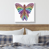 Vlinder Regenboog (wit) - Canvasprint Canvas Afdruk (Insitu (Slaapkamer))