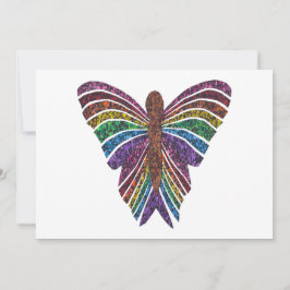 Vlinder Regenboog (witte enkele) - Wenskaart Feestdagenkaart