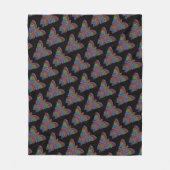 Vlinder Regenboog (zwart) - fleece deken (Voorkant)