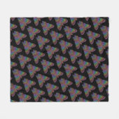 Vlinder Regenboog (zwart) - fleece deken (Voorkant (Horizontaal))