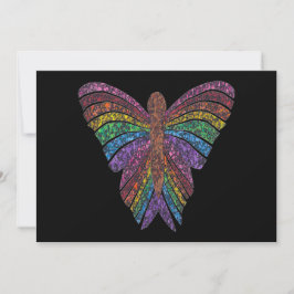 Vlinder Regenboog (zwarte enkele) - Wenskaart Feestdagenkaart