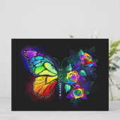 Vlinder regenboogbloem aankondiging (Staand voorkant)