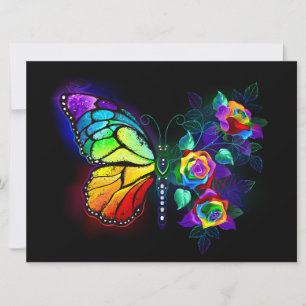 Vlinder regenboogbloem aankondiging