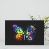 Vlinder regenboogbloem briefpapier (Staand voorkant)