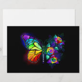 Vlinder regenboogbloem briefpapier (Voorkant / Achterkant)