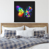 Vlinder regenboogbloem canvas afdruk (Insitu (Slaapkamer))