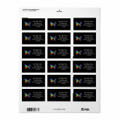 Vlinder regenboogbloem etiket (Full Sheet)