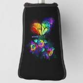 Vlinder regenboogbloem golfheadcover (Draai 90)