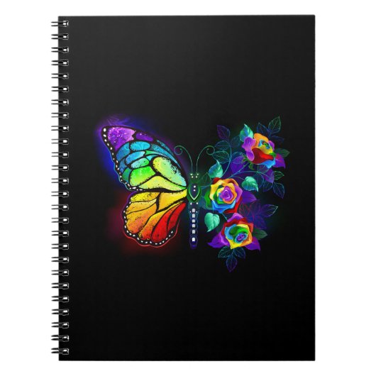 Vlinder regenboogbloem notitieboek (Voorkant)