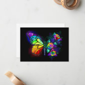 Vlinder regenboogbloem notitiekaartje (Voorkant / Achterkant in situ)