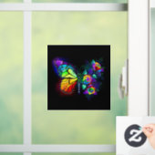 Vlinder regenboogbloem raamsticker (Huis)
