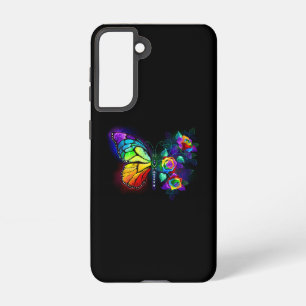 Vlinder regenboogbloem samsung galaxy hoesje