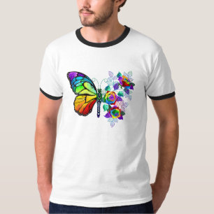 Vlinder regenboogbloem t-shirt
