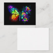Vlinder regenboogbloem visitekaartje (Voorkant / Achterkant)