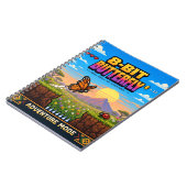 Vlinder, Retro 8-Bit Pixelkunst Notitieboek (Linkerzijde)