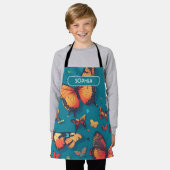 Vlinder Retro Kleurrijk Gepersonaliseerd Patroon Schort (Gedragen)