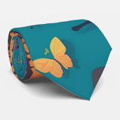 Vlinder Retro Kleurrijk Gepersonaliseerd Patroon Stropdas (Opgerold)