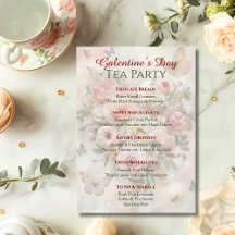 Vlinder Rococo Roze Galentine Tuin Brunch Menu