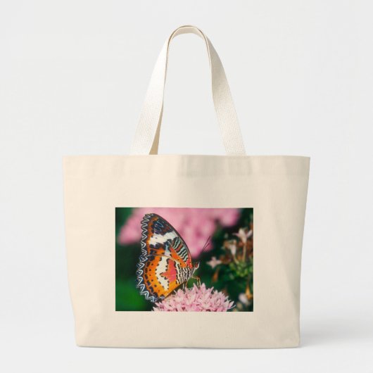 vlinder rode lacterende vlinder grote tote bag (Voorkant)