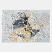  vlinder Romantische gouden zwarte kunst Inpakpapier Vel (Voorkant 2)