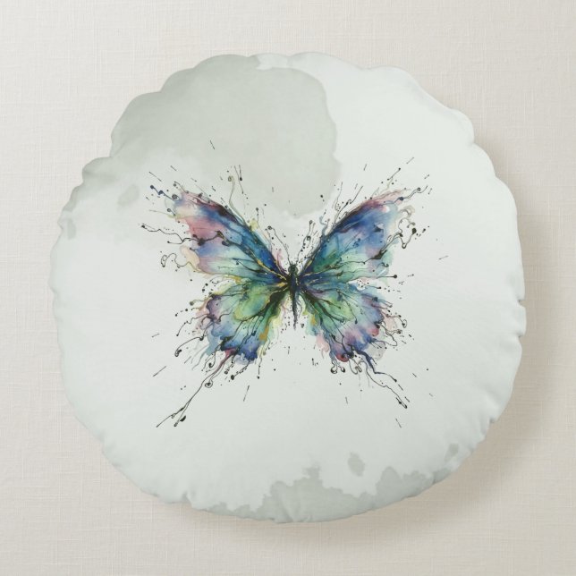 Vlinder Rond Kussen (Voorkant)