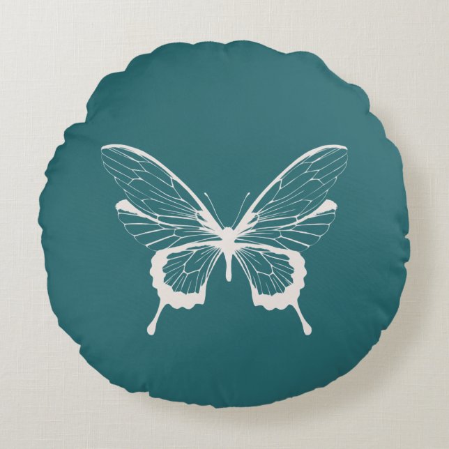 Vlinder Rond Kussen (Voorkant)
