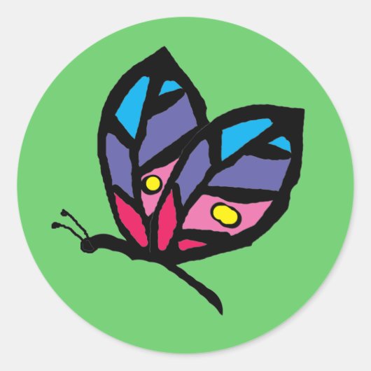 vlinder ronde sticker (Voorkant)