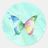 Vlinder Ronde Sticker (Voorkant)