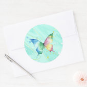 Vlinder Ronde Sticker (Envelop)